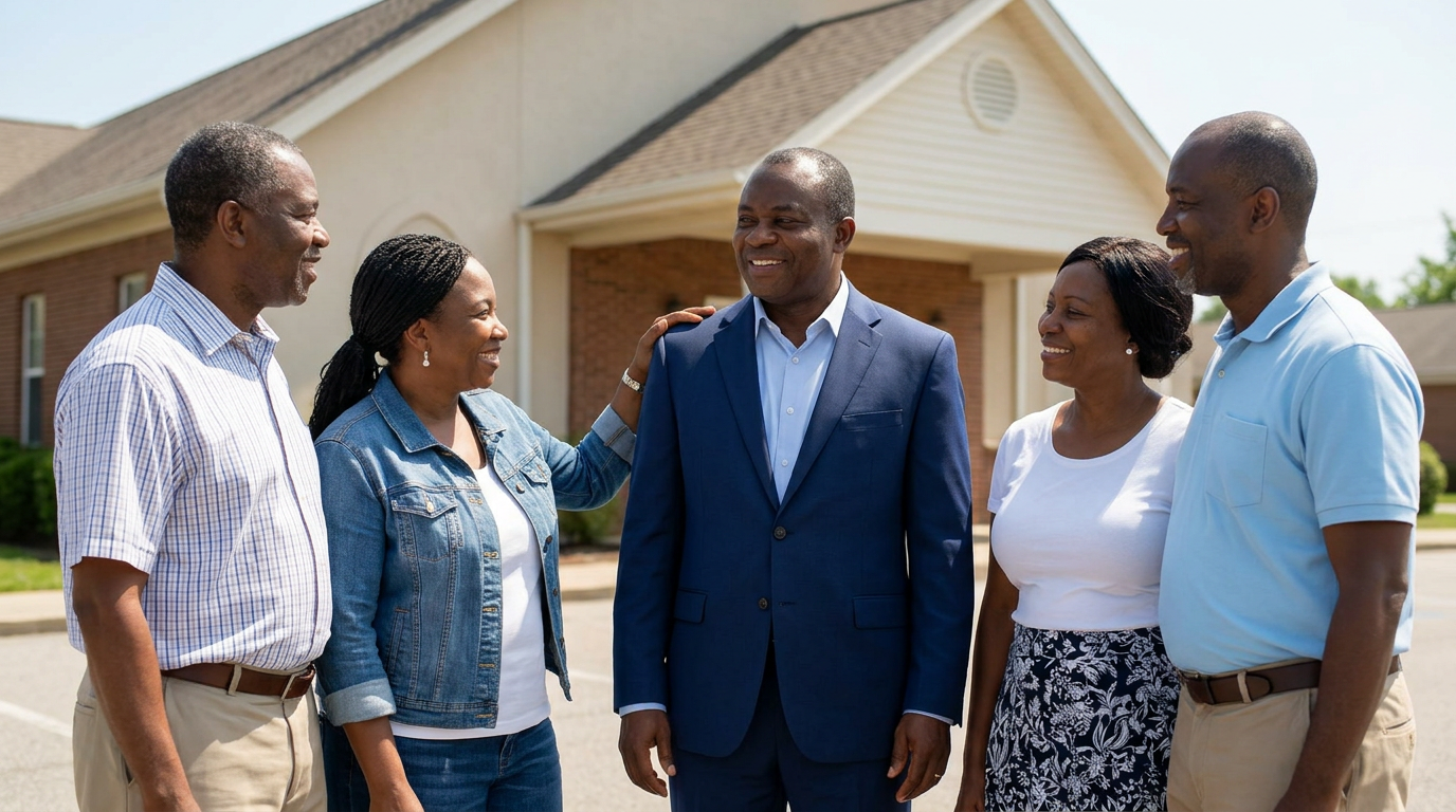 Pastor Emeka with his cell leaders