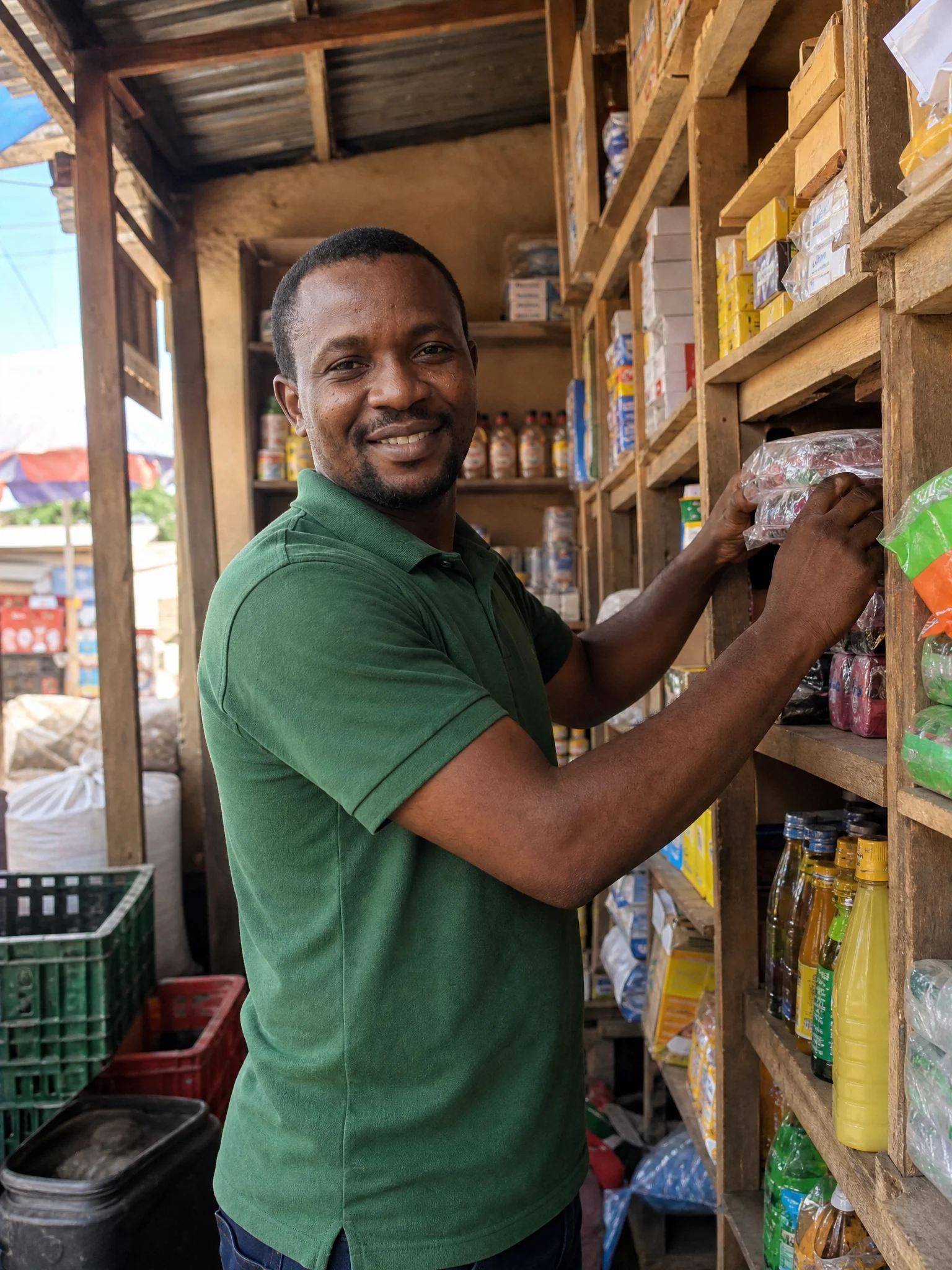 Emeka at his shop
